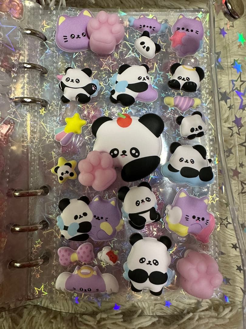 シール帳 完成品 A6 全10枚 星柄バインダー