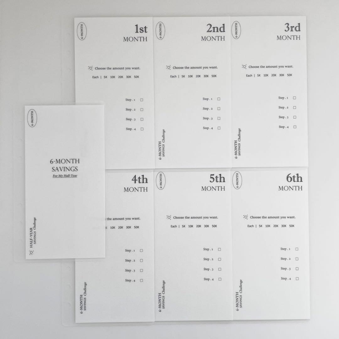 早い者勝ち 韓国 貯金 バインダー カバー リフィル 2026 半年 6ヶ月