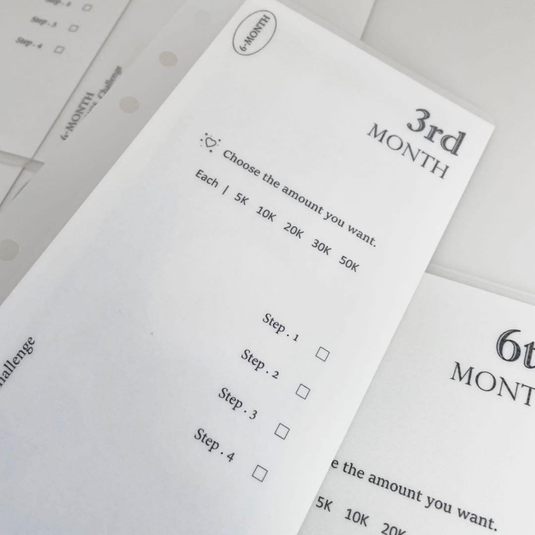 早い者勝ち 韓国 貯金 バインダー カバー リフィル 2026 半年 6ヶ月