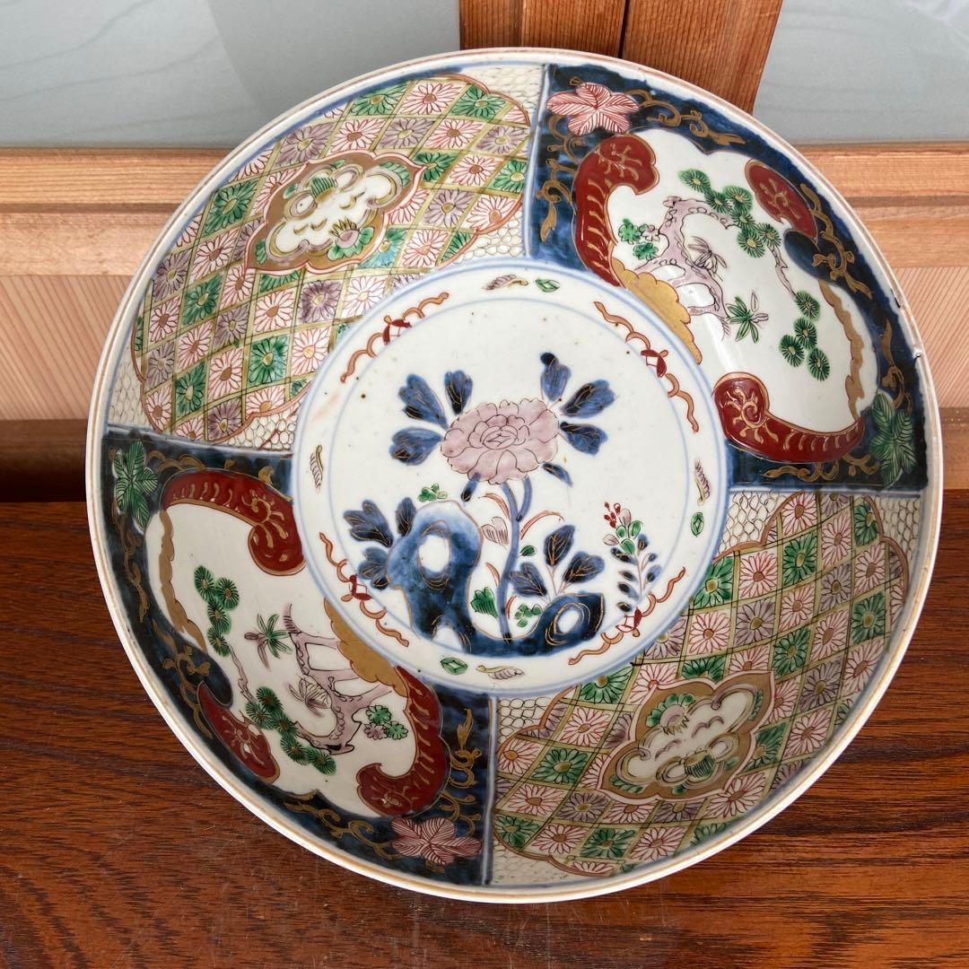 色絵古伊万里金彩牡丹瑞雲四方割文鉢 - メルカリ