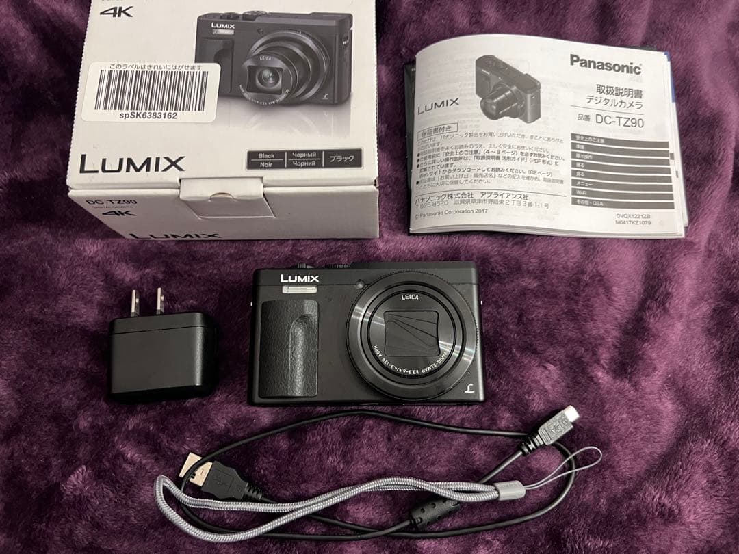 LUMIX DC-TZ90 4Kデジタルカメラ　三脚付き Panasonic Digital Camera Lumix DC-TZ90-K 30X 4K 20.3 MP Black
