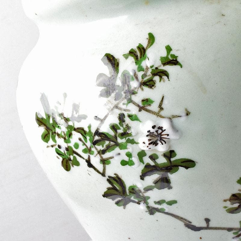 瀬戸焼 古瀬戸 青磁色絵花鳥文瓶 一対 J R8751H - メルカリ