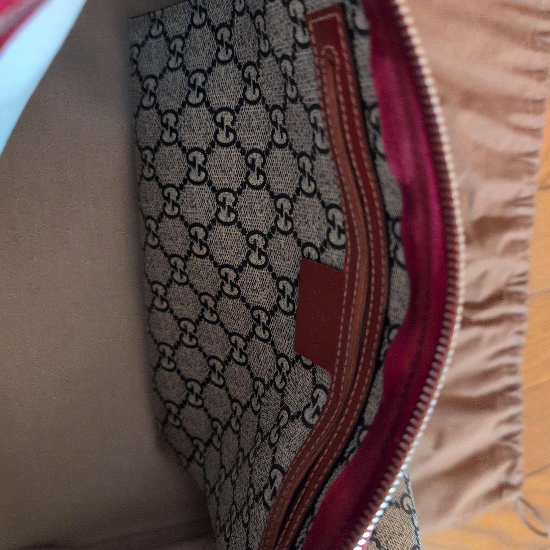 美品 グッチ GGスプリーム タトゥー ボストン バック 保存袋有 赤 紺