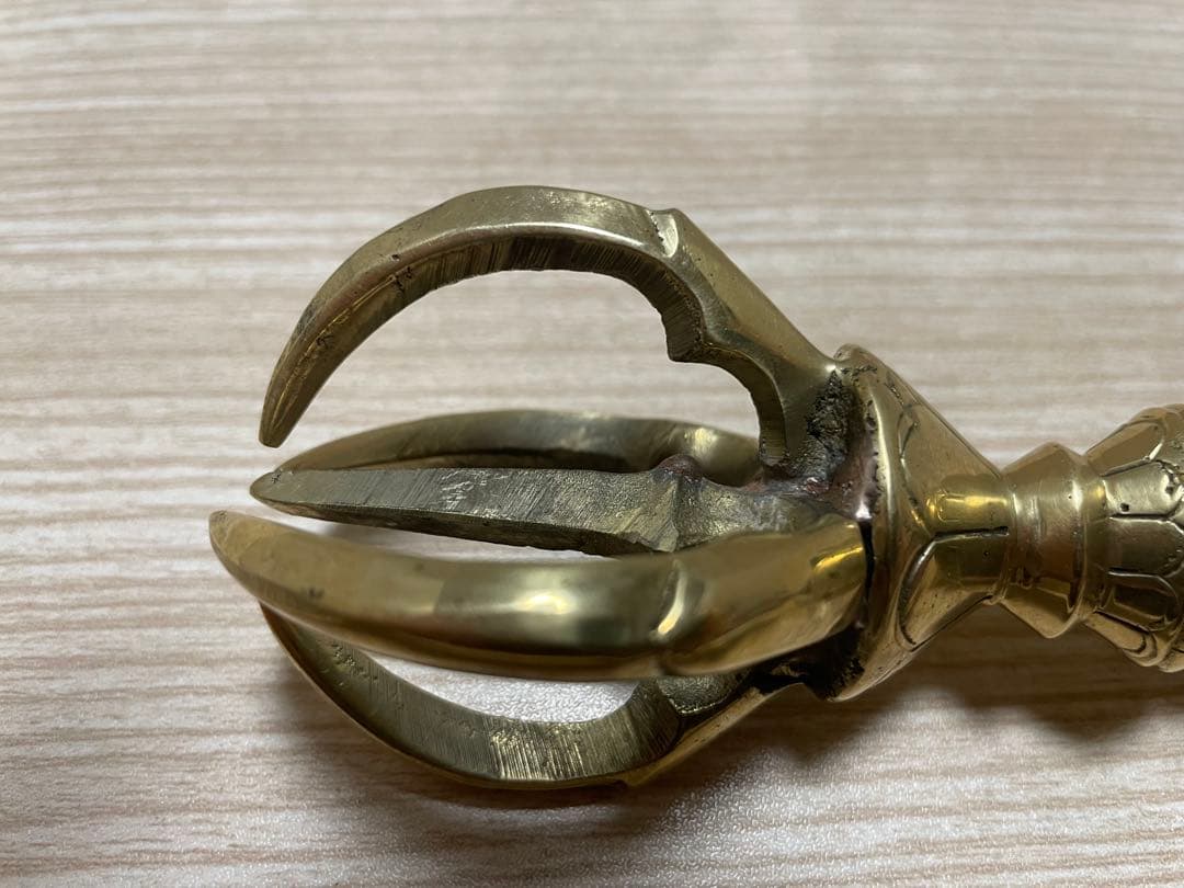 《 チベット密教　新品 》 真鍮　五鈷杵　バジュラ　ドルジェ　法具　仏具　A