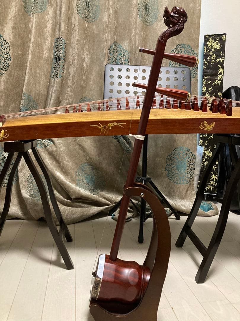 全新未使用龍頭雕刻中胡/中國進口低音二胡- 日本Mercari 直送