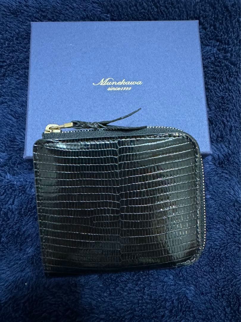 munekawa クラム リザード 限定生産品 Lファスナー cram 極美品 L字ファスナー財布“Cram”/リザード – munekawa