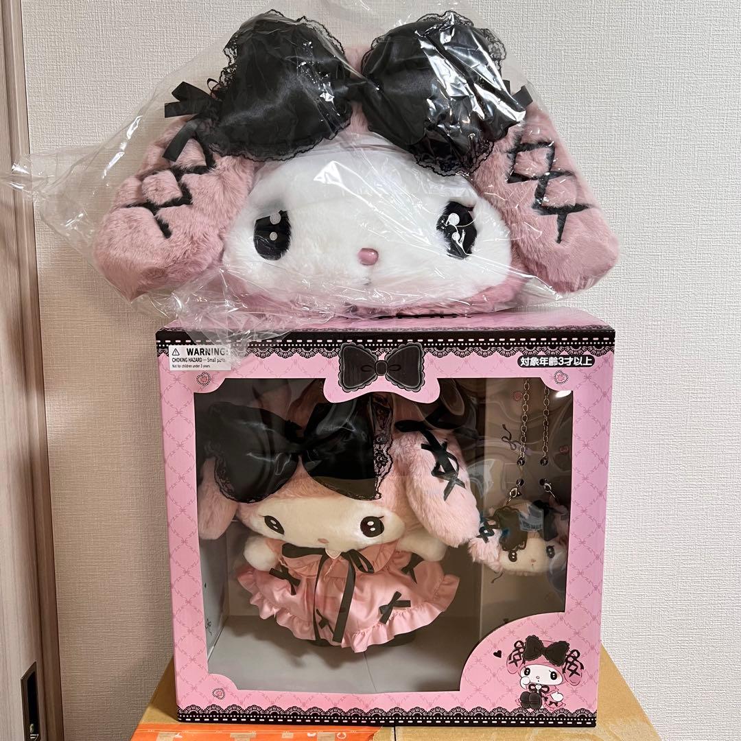 お顔厳選 フェイス形トートバッグ　ぬいぐるみ　真夜中のメロクロ マイメロディ お顔厳選 フェイス形トートバッグ ぬいぐるみ 真夜中のメロクロ マイ