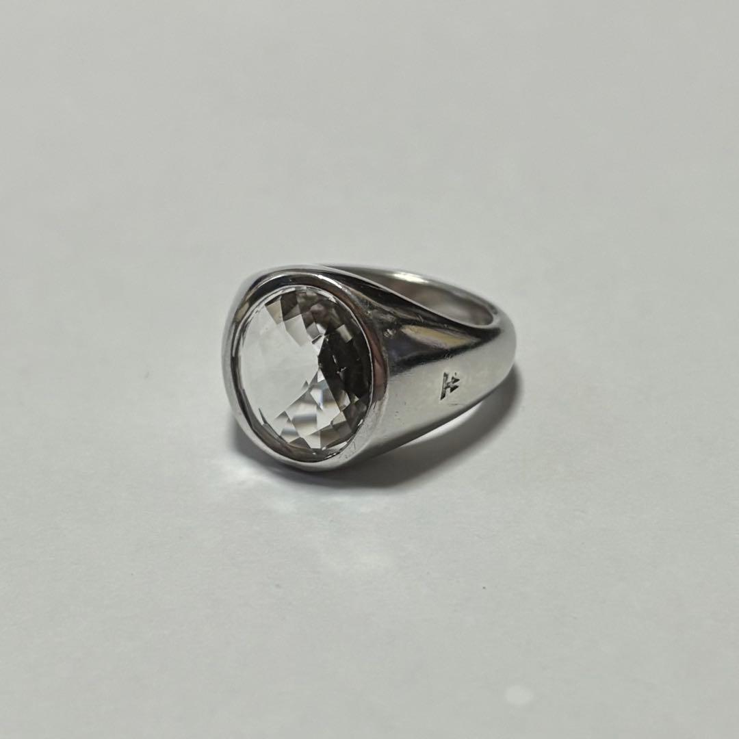 【レア・最安値】トムウッド　ドームリング　シグネットリング　クリスタル　46 男女兼用】Tom Woodトムウッド クッション シグネットリング (Tom Wood