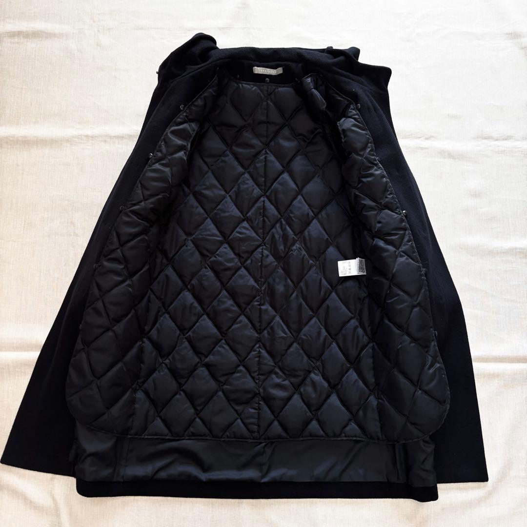 極美品☆セオリーリュクス 毛100% ダッフルコート ネイビー ダウン