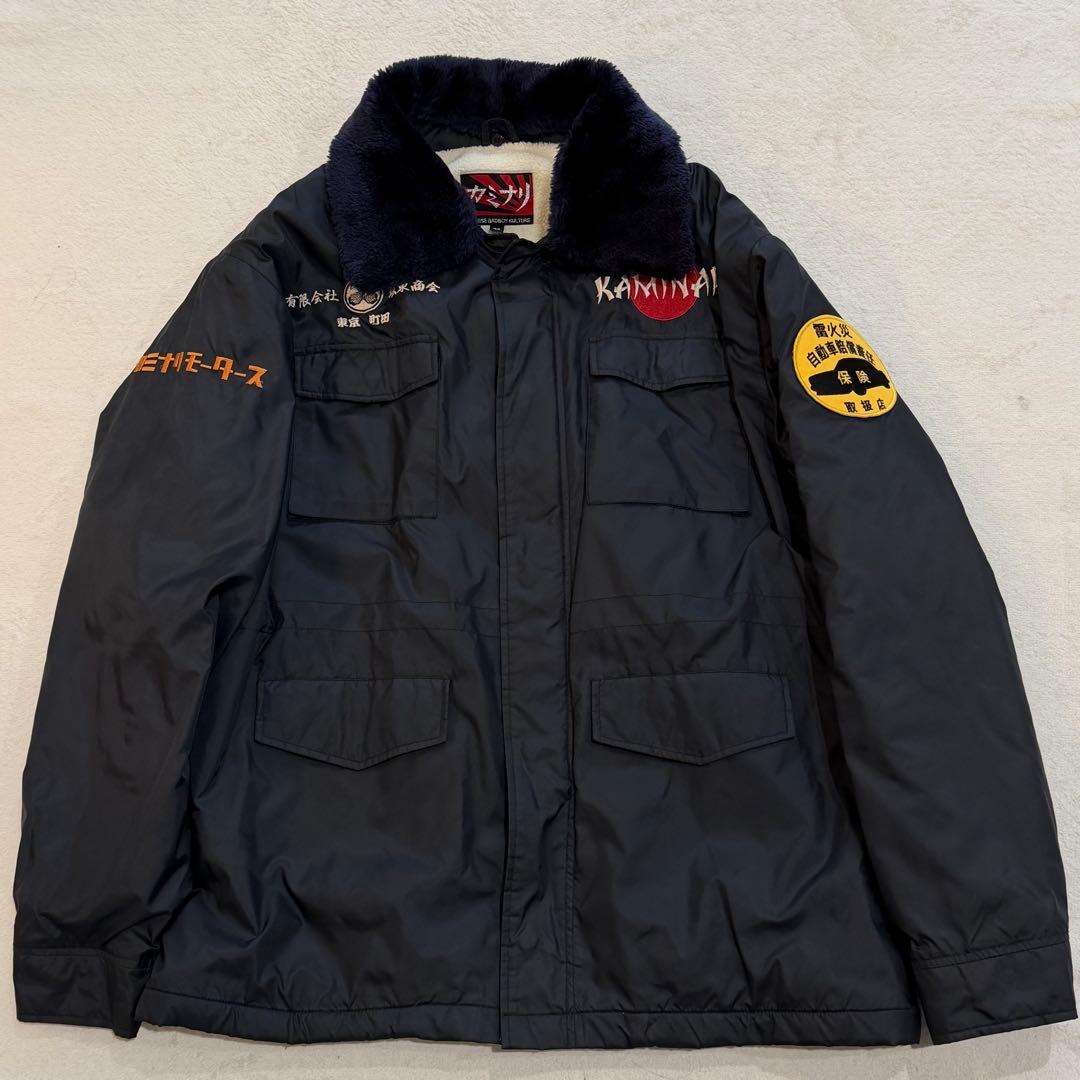 カミナリモータース ドカジャン 刺繍 裏ボア バックプリント ドロー