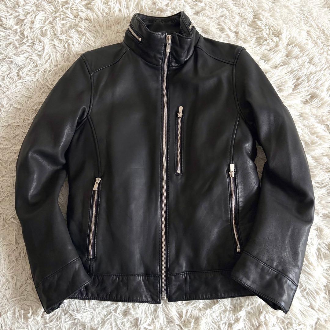 ジュンハシモト ラムレザー キルティング 中綿 シングルライダース