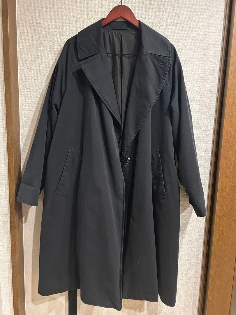COMOLI ウォッシュド タイロッケンコート ブラック サイズ2 22ss