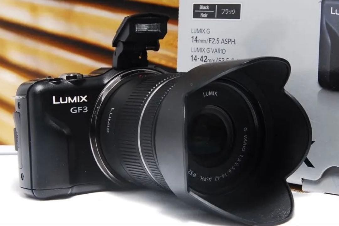 軽量ミラーレス】LUMIX GF3 標準ズームレンズセット スマホ転送 元箱付