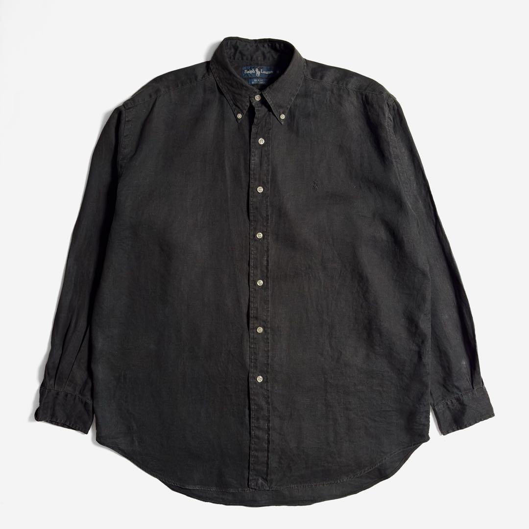 トップス 90S RALPH LAUREN BLAKE BLACK LINEN SHIRT Ralph Lauren Blake - Etsy