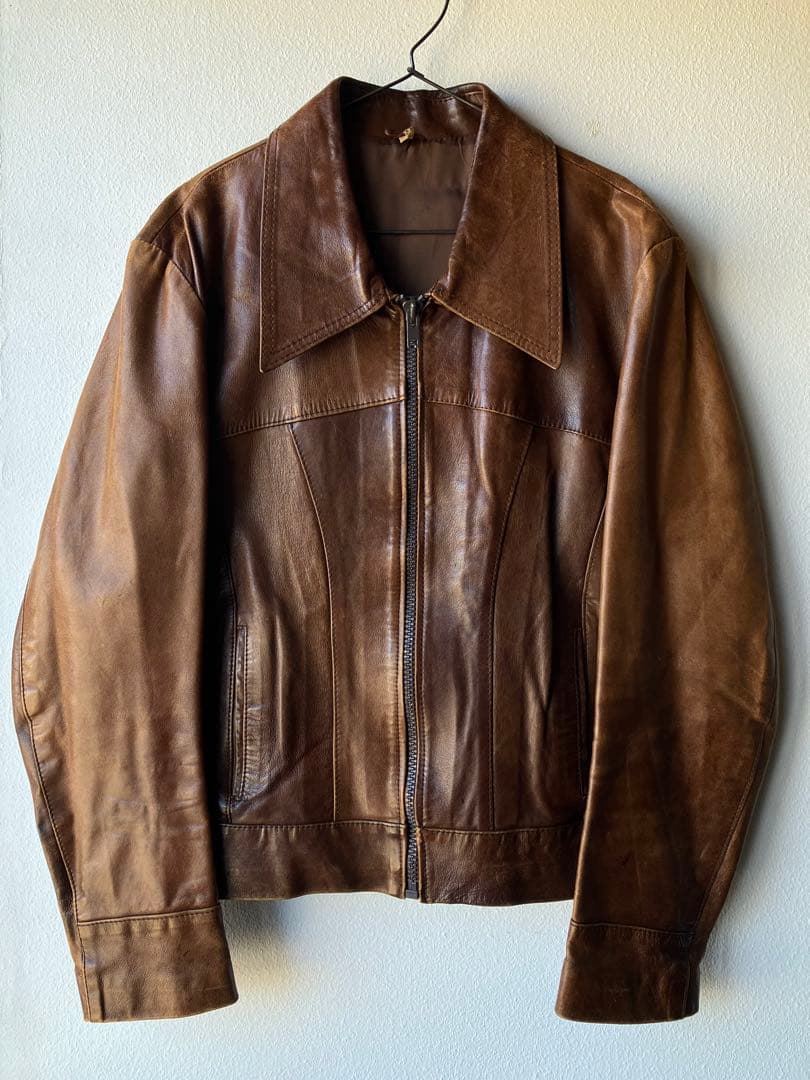 YSL イヴ・サンローラン ヴィンテージ レザー ジャケット ブラウン