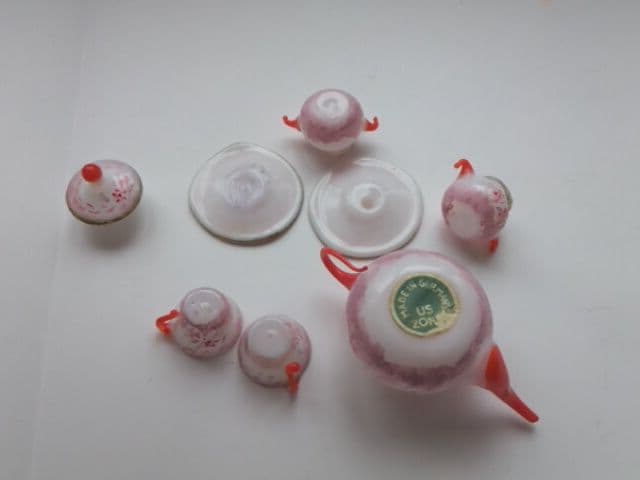 アンティーク　Germany U.S.Zone　ミニチュア　手吹きガラスセット