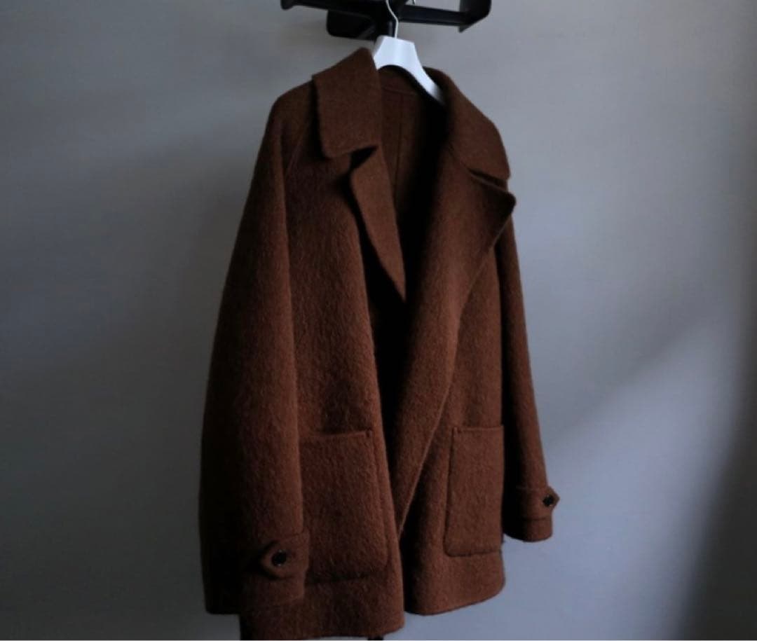 【YLEVE 】WOOL ALPACA REVERSIBLE COAT YLÈVE Wool Alpaca Reversible Coat Tobacco