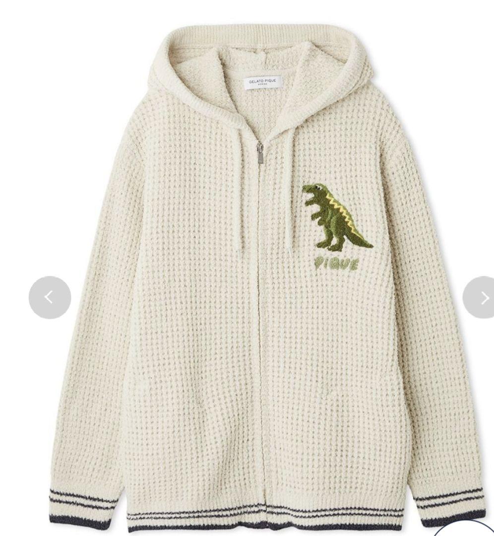 ジェラートピケ　ダイナソー　パーカー　L 　gelato　pique HOMME】ワッフルダイナソーパーカ(パーカ)｜ルームウェア・パジャマ