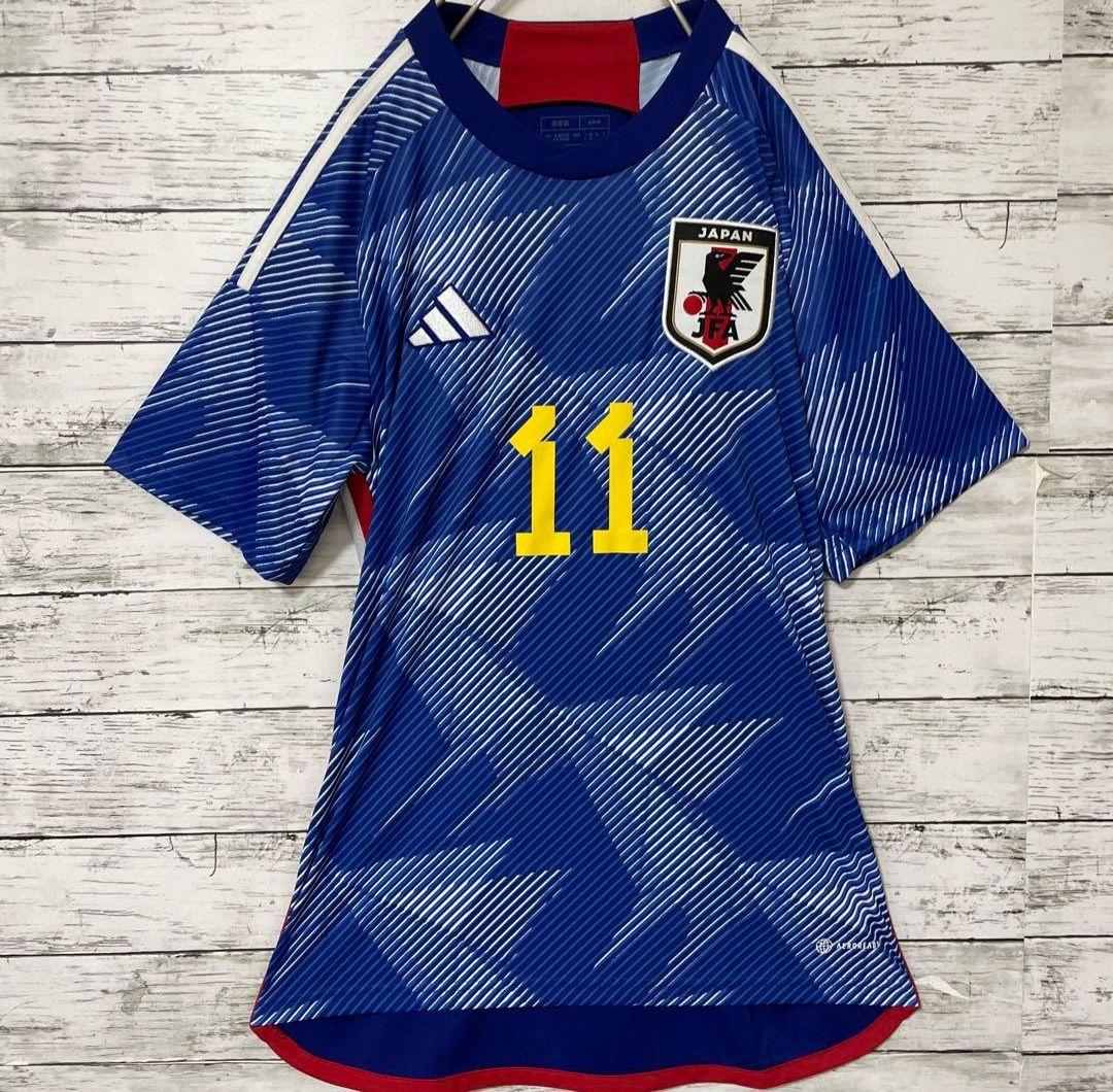 adidasサッカー日本代表 2022 W杯 ユニフォーム 久保建英 2XL - メルカリ