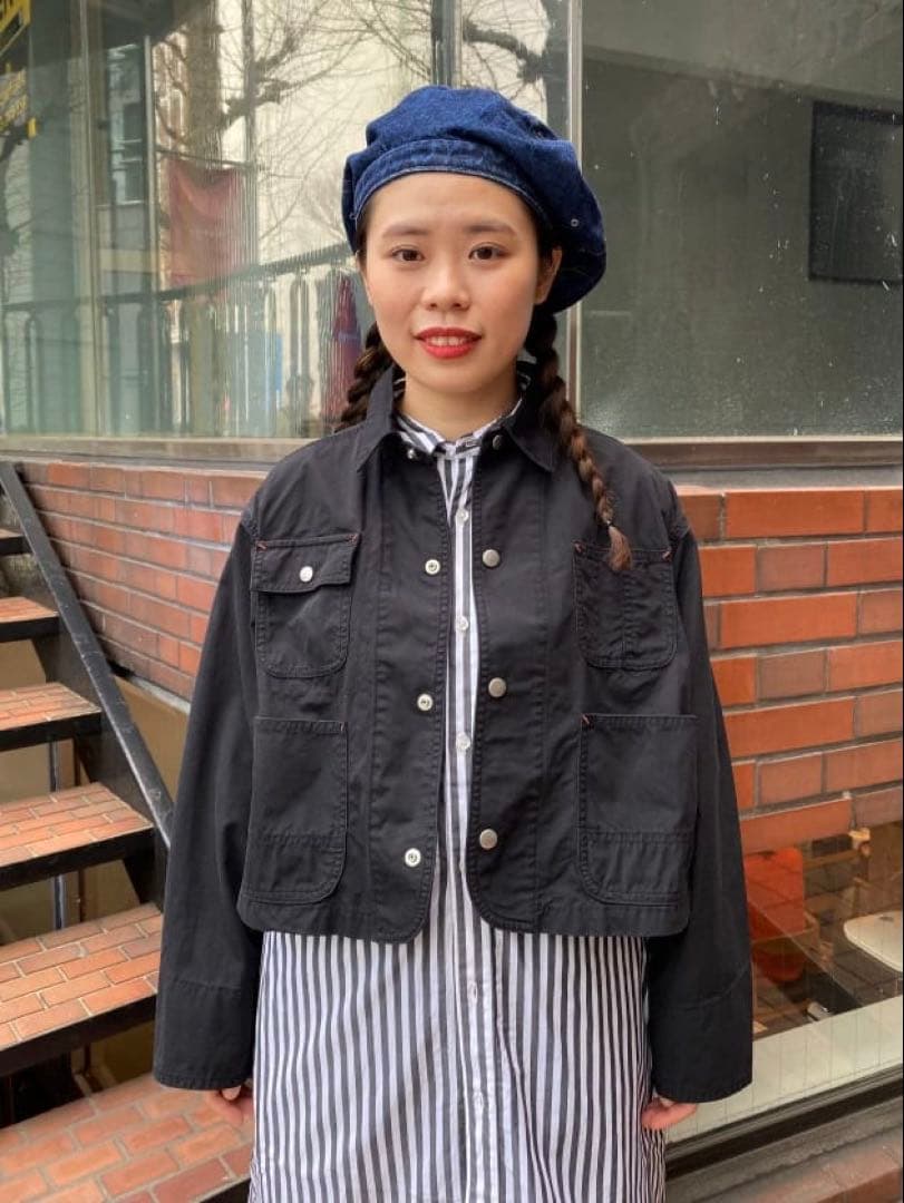 新品未使用　BEAMS BOY / コットンショートカバーオール　ブラック BEAMS BOY（ビームス ボーイ） カバーオール デニム カバーオール