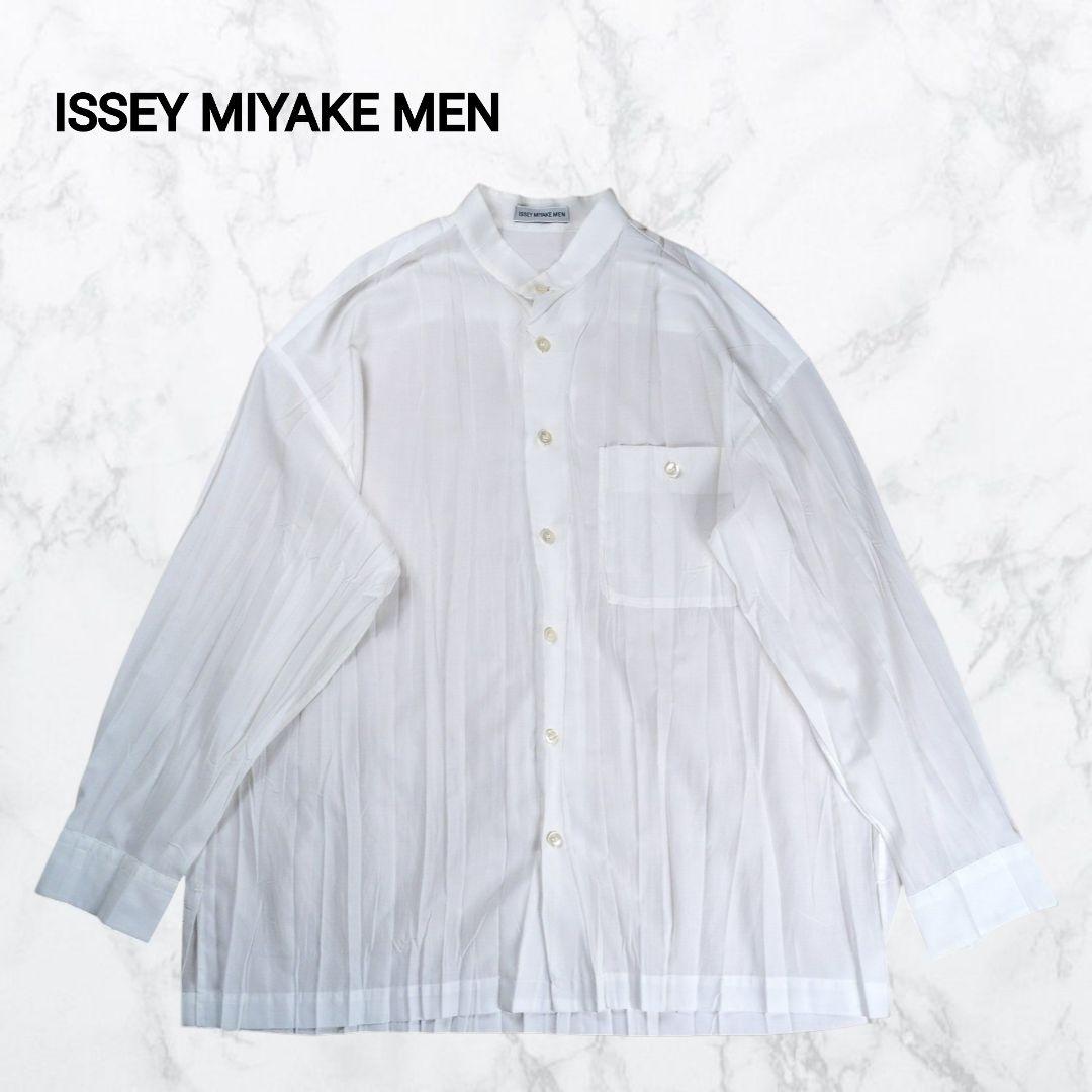 美品】ISSEY MIYAKE MEN 90's ノーカラー プリーツシャツ - メルカリ