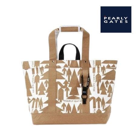 ○★新品未使用　PEARLY GATES　ツリー柄　ペーパーバッグ　ベージュ PEARLY GATES（パーリーゲイツ） ゴルフ 「PEARLY GATES」合皮メッシュ
