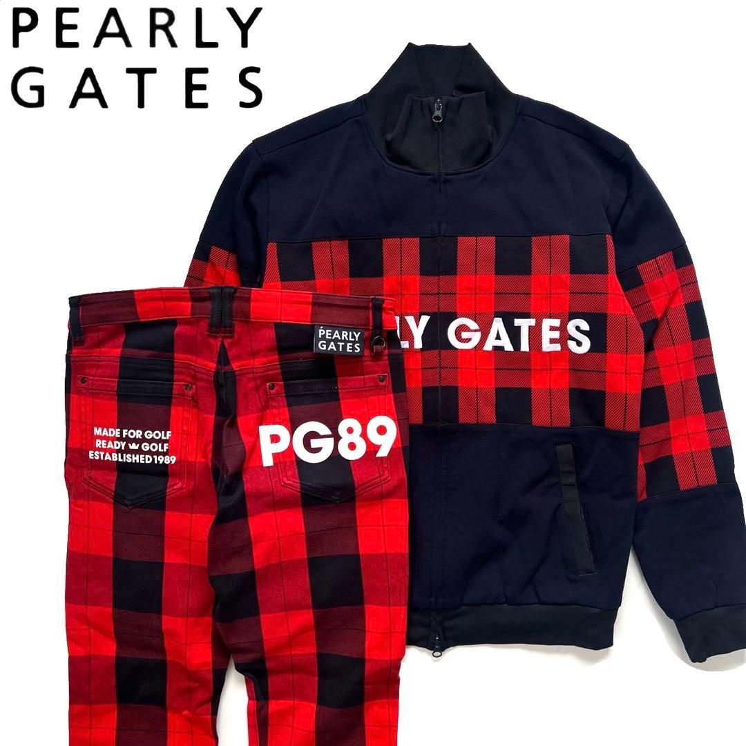 パーリーゲイツ セットアップ チェック柄 ジャケット パンツ メンズ