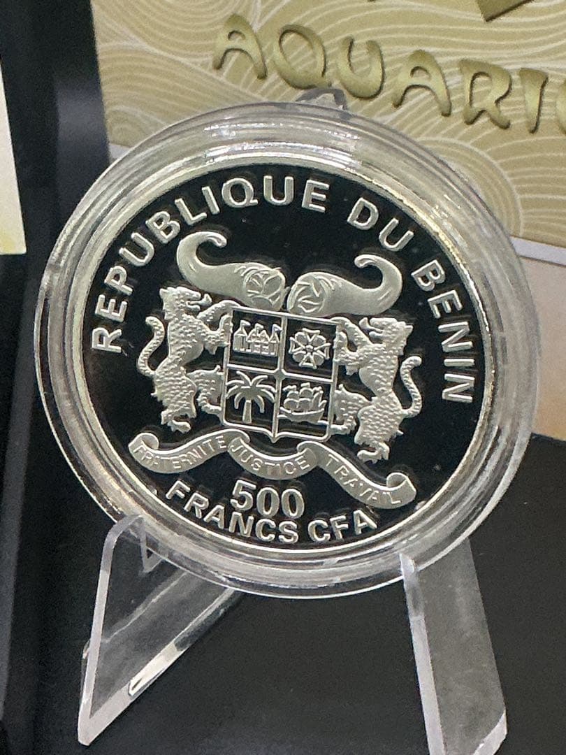 ミュシャ × 黄道十二宮 ― 水瓶座、Aquarius 銀メッキ付き白銅貨