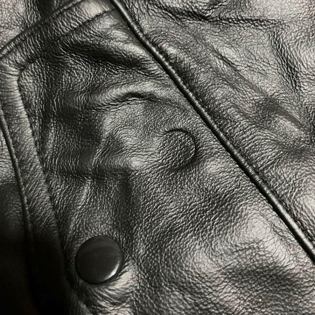 90s ビンテージ フランス製 レザー カバーオール カーコート バイソン