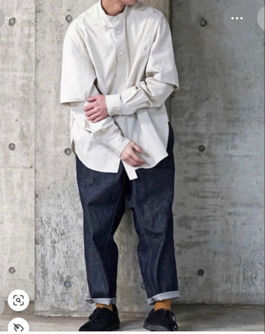 name. ホワイト オーバーサイズシャツ 長袖 オーバーサイズ ロング丈バンドカラー長袖シャツ 通販【ニッセン】