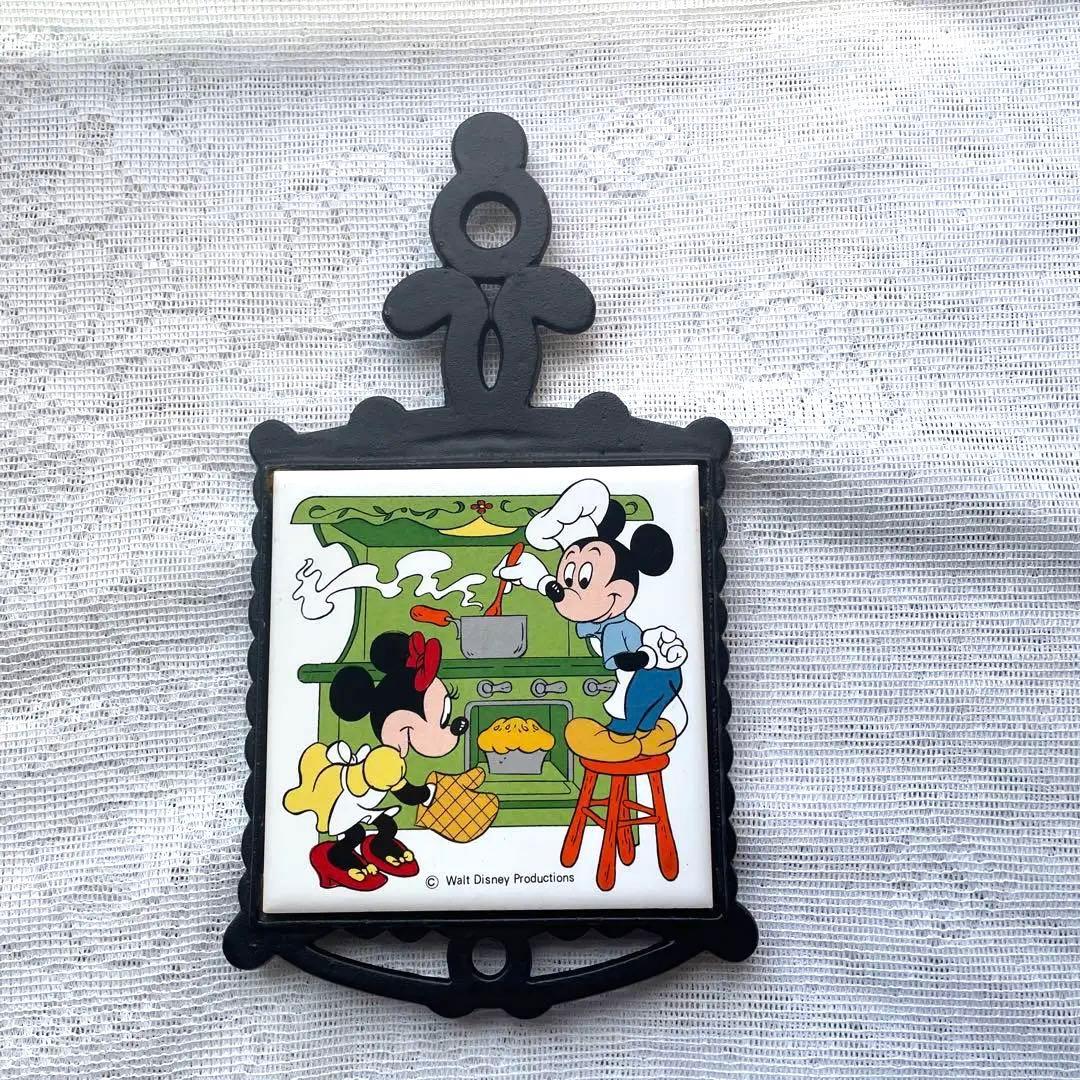東京ディズニーランド ミッキー ミニー 鍋敷き 壁掛け タイル レトロ