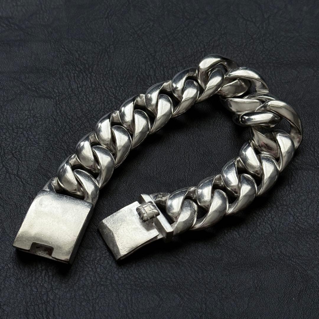 シルバー925刻印あり 極太 喜平チェーン ブレスレット ヴィンテージ