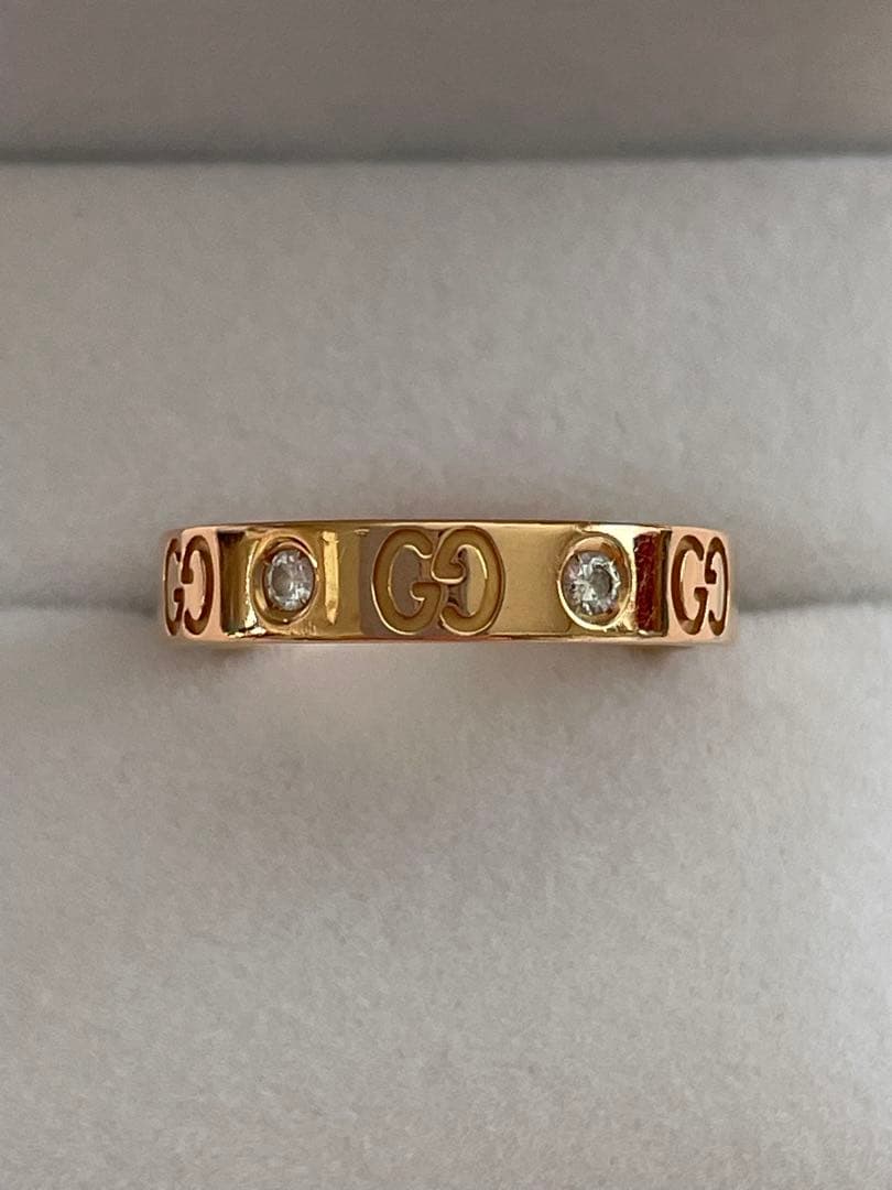 G U C C I アイコンリング ダイヤモンド K18ＰG D 6Ｐ GUCCI（グッチ） アイコン リング 6Pダイヤ ピンクゴールド K18PG