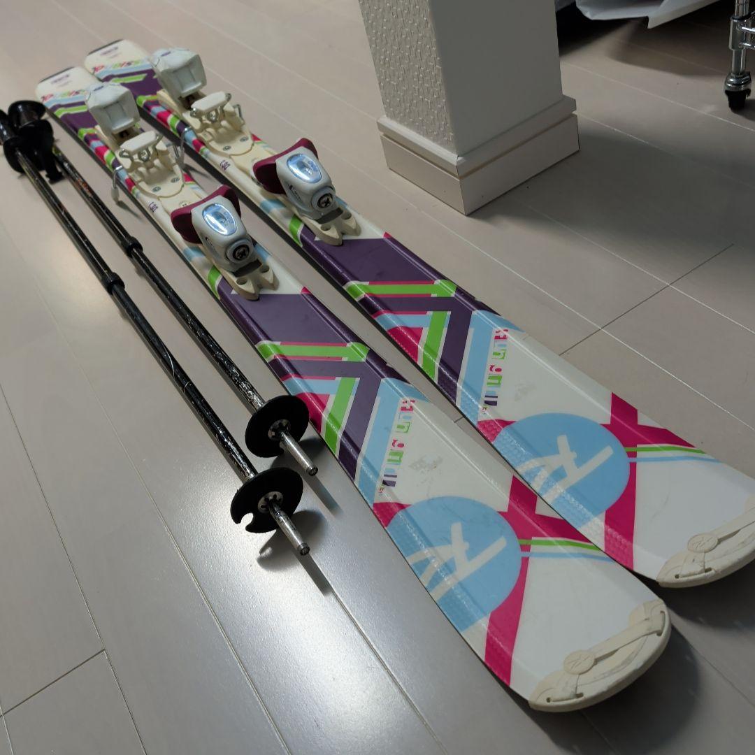 ROSSIGNOL 130cm racjy04 スキー板ストック付き ROSSIGNOL(ロシニョール) / スキー板/ジュニア/ロシニョール/130cm/白