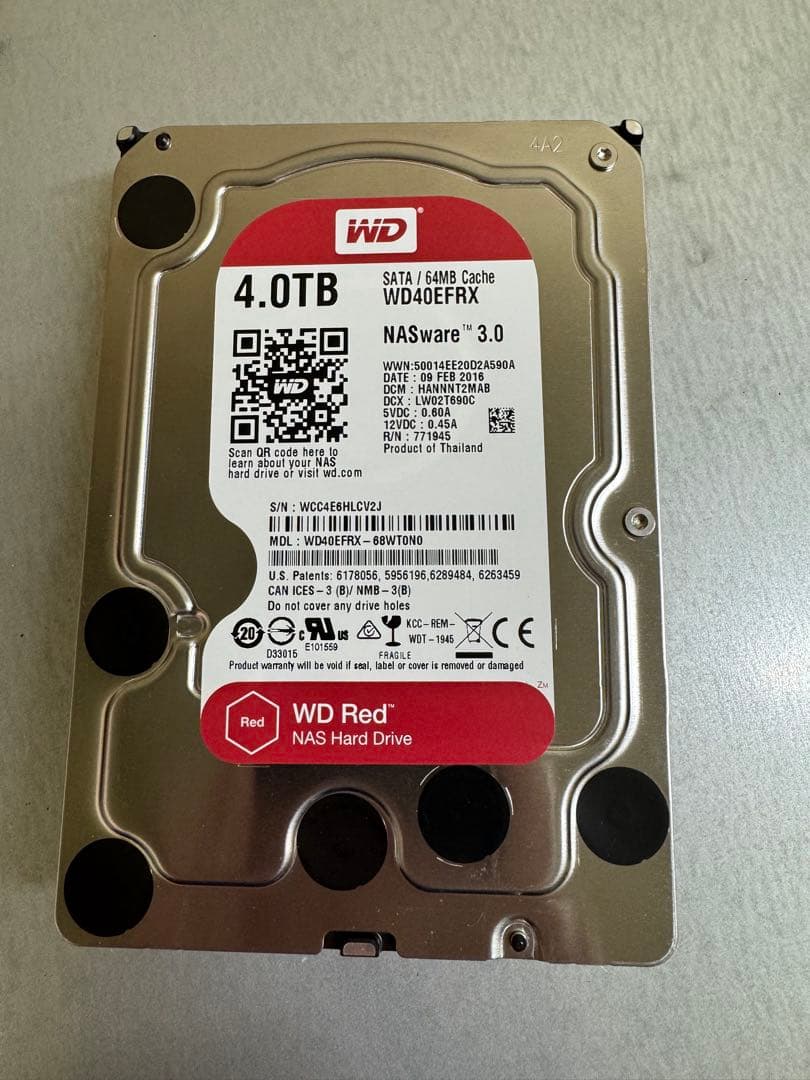 内蔵型ハードディスクドライブ WD Red 4TB WD40EFRX NAS HDD Western Digital WD40EFRX Red Desktop, 4TB Hard Drive : Amazon.sg