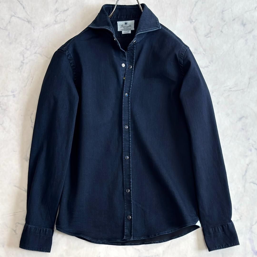 美品 ジャンネット デニムシャツ 長袖 カッタウェイ 太陽アイコン 濃紺 tu6 楽天市場】【25AW/秋冬新作】ジャンネット 通年 デニムシャツ ヴィンチ