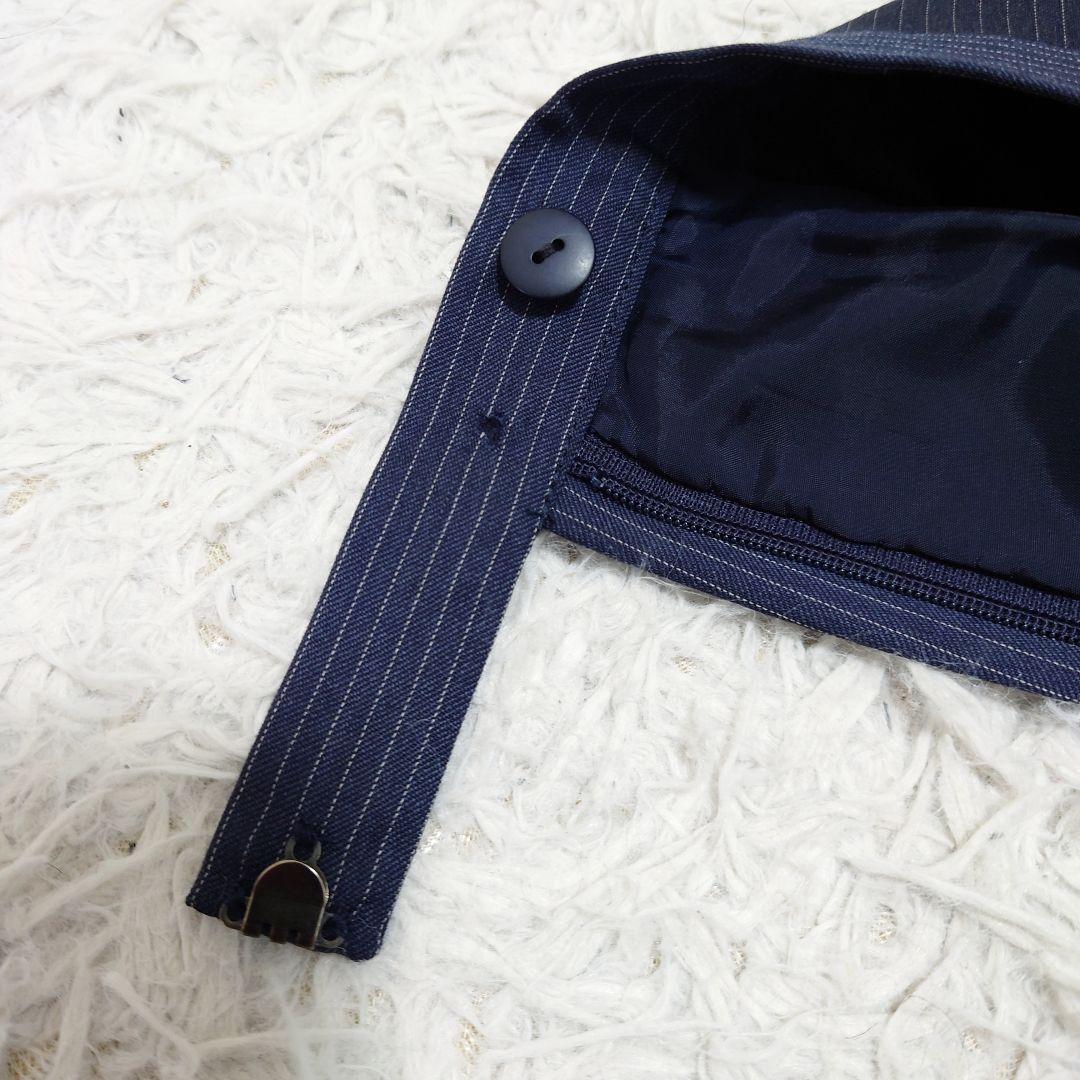 銀座マギー パンツスーツ セットアップ 背抜き ネイビー ストライプ 40