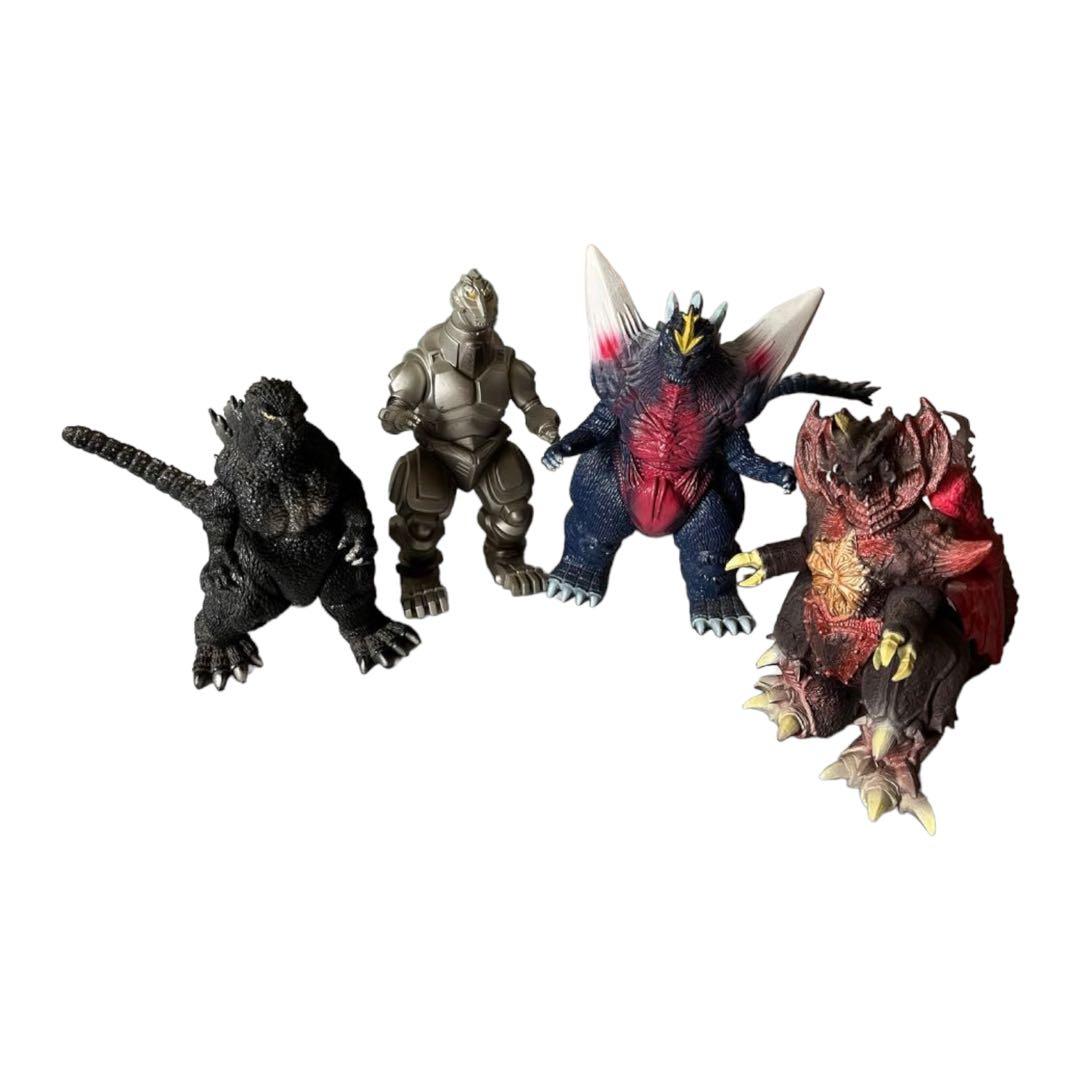 ゴジラ、メカゴジラ、スペースゴジラ、デストロイアの4体セット　レトロ 画像・写真 ＜ゴジラ 平成・VSシリーズ＞メカゴジラ、スペースゴジラ