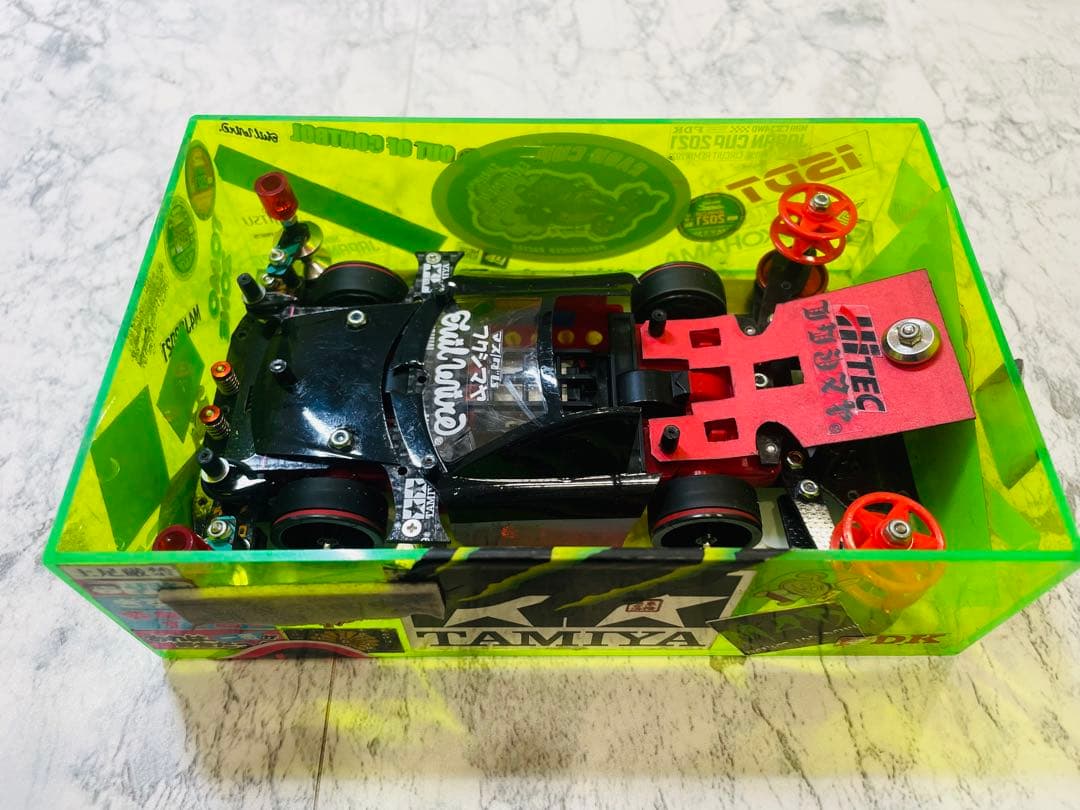 ミニ四駆　MSスギヤマ式フレキ　V字カット鳥居残し　２軸ATスラダン１軸アンカー