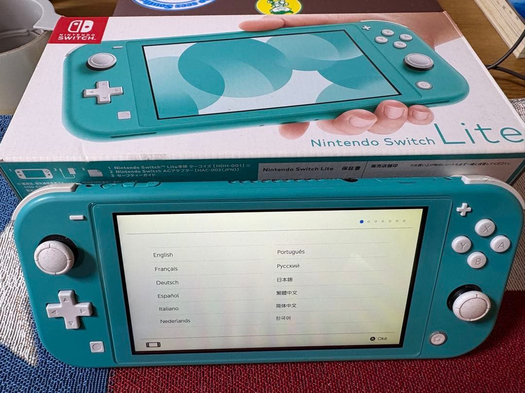 送料込]Nintendo Switch Lite ターコイズ 本体一式 - メルカリ