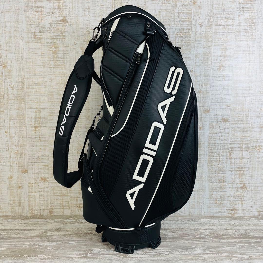 極美品】adidas アディダスゴルフリニアロゴ キャディバッグ 9.5型