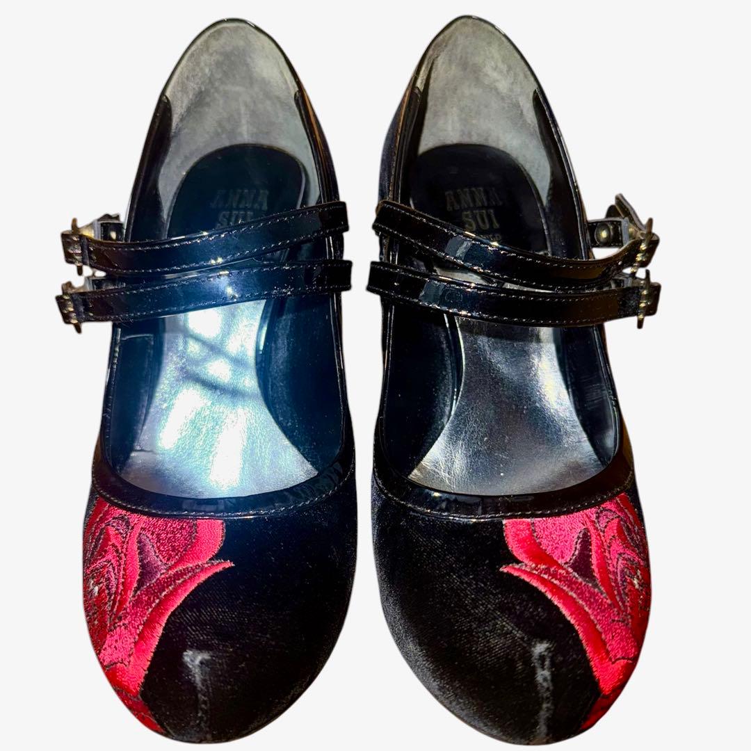 コラボ限定廃盤品 ANNA SUI アナスイ ふしぎの国のアリス 猫足パンプス