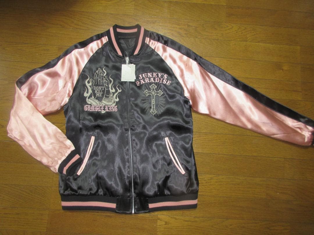JUNKY'S PARADISEジャンキーズパラダイススカジャン　黒×ピンクＭ JUNKY´S PARADISEジャンキーズパラダイススカジャン 黒×ピンクM