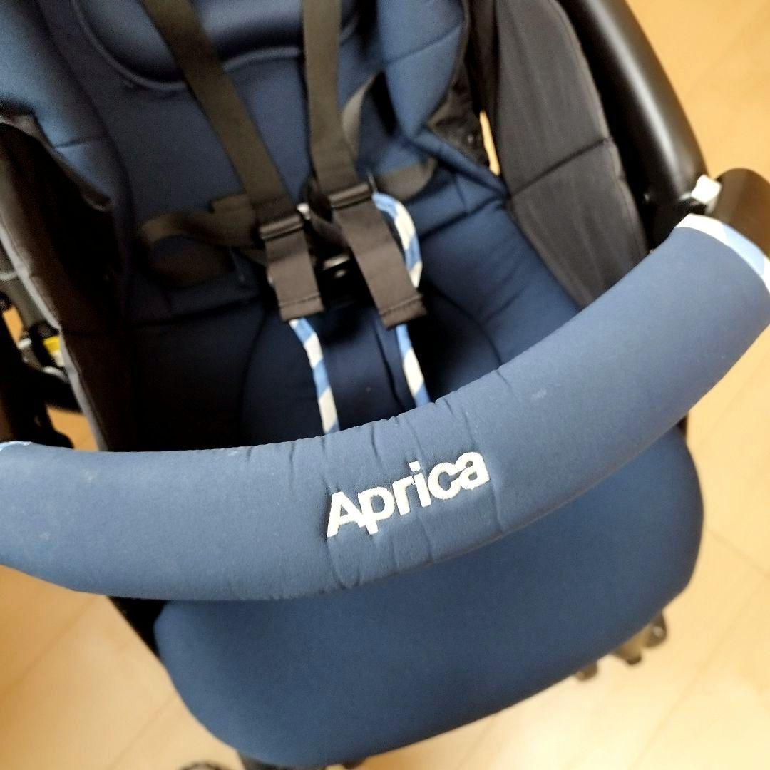 美品 アップリカ ラクーナエアーAC レザー調ハンドル マリンボーダー