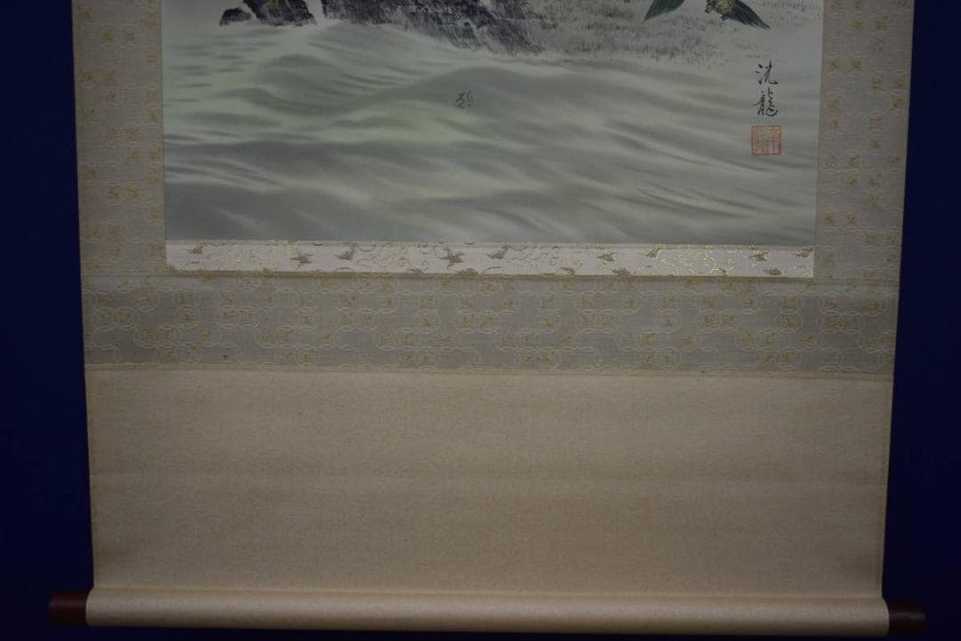 真作/洸龍/十二神将御家守護図/山水/舞鶴図/鶴/鹿/亀/布袋屋掛軸A-166