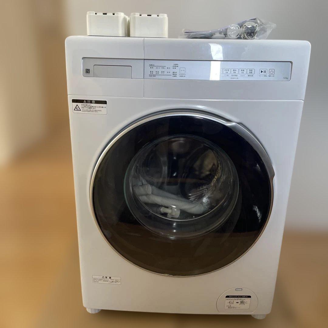 ニトリ2025年製10㎏ドラム式洗濯乾燥機 乾燥5㎏ 送料込 かさ上げ台付き