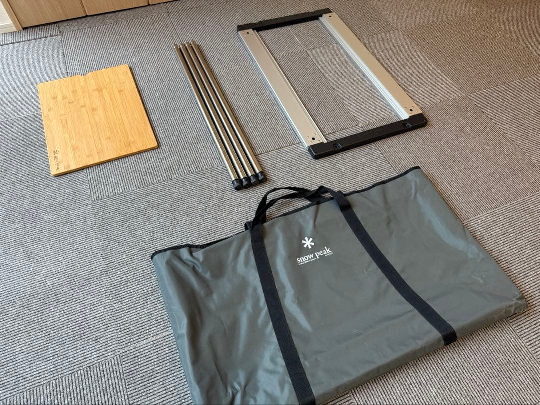 スノーピーク IGT 基本セット（フレーム+脚+ウッドテーブル+バッグ） スノーピーク「IGT」はカスタム自在！おしゃれなレイアウト例 | CAMP