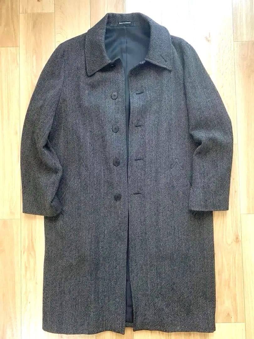 フランス製 agnes b アニエスべー ヘリンボーン ステンカラーコート 新品タグ付き】agnes b アニエスベー ケープ コート モヘア フランス製