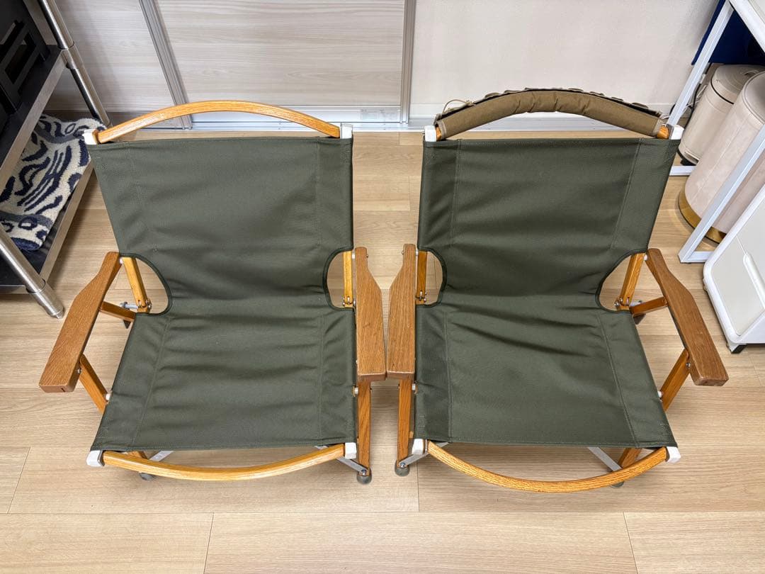 カーミットチェア（正規品）カスタム2脚　カスタムパーツセット　美品 男のロマンが詰まったカーミットチェアがレザーカスタムで2脚同時入荷