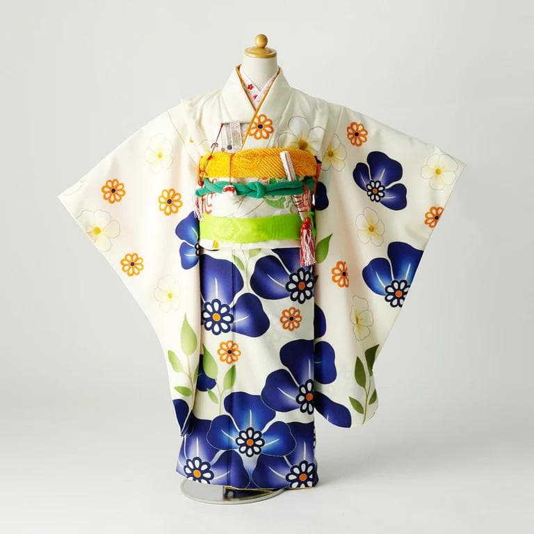 7歳 女の子 着物 七五三　四つ身 7-064 七五三 女の子 7才 7歳 着物 フルセット 小紋 四つ身 結び帯 14点